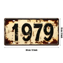 1 pieza Señal decorativa plana 2D, Vintage 1979 (29,97 cm X 14,99 cm), Adecuado para la cueva de hombres, bar, garaje, cafetería, sala de estar, jardín, decoración de metal vintage. Cumpleaños, estilo de granja, con agujeros previamente perforados, decoración navideña, verano, otoño, solo para uso decorativo, plano 2D - A - Ver 5
