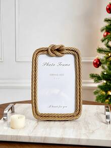 1pc, A Creative Wire Knot Shaped Decorative Photo Frame, Made Of Resin, Perfect For Displaying Warm Photos On A Tabletop, Suitable For Home Photo Decoration And Photography Props - Multiple Styles - View 6