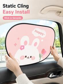 Cubiertas de Ventana Lateral de Coche con Adherencia Estática, Parasol de Ventana Lateral Resistente al Calor para Coche SUV Camión, Accesorios de Coche Lindos para Mujeres, Fácil Instalación sin Ventosa, Protección Solar para Coche | Accesorios de Coche para Mujeres | Parasol de Ventana de Coche - A - Ver 2