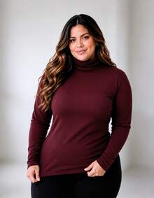 Cacharrel Women's Plush Plus Size Thermal Blouse Casual Fashion Warm Everyday Winter - 紅木色 - 查看 6