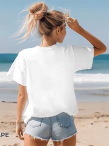 Women's T-Shirt For Spring And Summer - 白色 - 查看 3