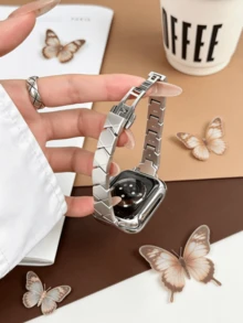 1 chiếc dây đeo đồng hồ mỏng họa tiết hình thoi, có thể điều chỉnh, chất liệu thép không gỉ, kiểu dáng vòng tay mỏng, tương thích với Apple Watch Series 1-11 SE Ultra, Hua Wei Galaxy 18/20/22mm, phụ kiện thời trang hàng ngày cho nữ tuổi teen và các bữa tiệc. - Nhiều màu - Xem 35