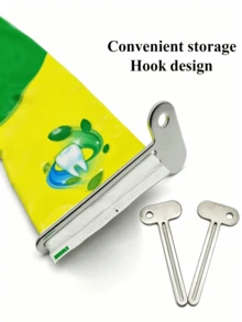 5/2/1 Piezas Exprimidor manual de pasta de dientes, Dispensador de pasta de dientes, Herramienta práctica pequeña para el baño o la habitación, Necesidad diaria ideal y regalo lindo - A - Ver 2