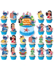 Bộ phụ kiện tiệc sinh nhật Disney Lilo & Stitch bao gồm một mặt dây chuyền xoắn ốc, miếng cắm bánh kem và băng rôn. Bộ chủ đề Lilo & Stitch hoàn hảo cho tiệc mừng đầy tháng, tiệc sinh nhật, họp mặt gia đình, lễ kỷ niệm ngày lễ - Nhiều màu - Xem 3
