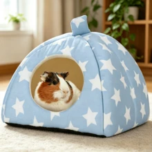 Leopard Print Spotted Decorative Small Pet Bed, Suitable For Hamsters, Guinea Pigs, Rabbits, Removable & Washable Small Animal Winter Sleeping House - A - View 7