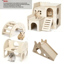 1pc Wooden Hamster Hiding House,Hamster Cage Decoration Accessories , Easy To Assemble - Suitable For Small Hamsters - Multicolor - View 6