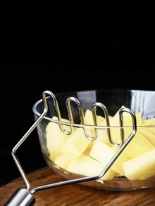 1pc Stainless Steel Potato Press, Potato Masher, Potato Puree Extractor, Potato Puree Press Tool, Manual Vegetable And Fruit Puree Extractor Tool - Multicolor - View 5