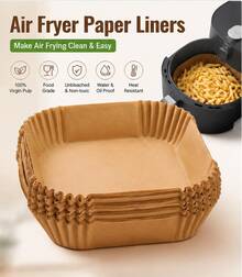 50/100 Square, Circular, Air Fryer/Non Stick Parchment, Oil Resistant Air Fryer, Disposable, Convenient Air Fryer Tool, Oven, Baking And Baking, Double-Layer Packaging, Suitable For June Day, Father's Day, Birthday Party Gatherings - Màu Khaki - Xem 1