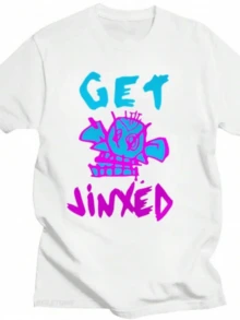 Gráfico colorido que expresa energía rebelde y diversión con letras grandes en azul y rosa que evocan actitud libre y juvenil camiseta de mujer moderna y cómoda para estilo urbano casual - Blanco - Ver 8