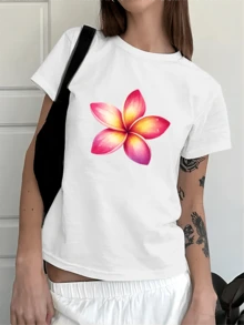 Women's T-Shirt For Spring And Summer - 白色 - 查看 2