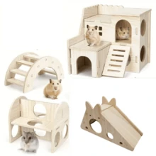 1pc Wooden Hamster Hiding House,Hamster Cage Decoration Accessories , Easy To Assemble - Suitable For Small Hamsters - Multicolor - View 12