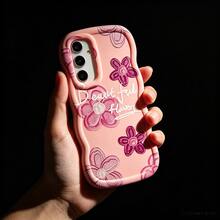 1 pieza Funda de teléfono con estampado floral de graffiti en color rosa y magenta, estilo europeo y americano elegante y hermoso para fiestas. Estilo de onda suave de cobertura total a prueba de caídas en color macaron. [Versión internacional, no versión nacional] Compatible con Android//Galaxy/A/S/FE/Plus/Ultra///Pro/Note/Poco/X///Hot/Play/Spark/Pop/Smart//Reno//Honor//E/G/ Funda/Carcasa de teléfono - Multicolor - Ver 4