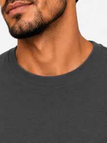 Basic Summer T-Shirt, Loose, No Christmas, Valentine's Day, Basic - 深灰色 - 查看 3