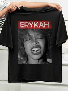 Imagen poderosa que evoca la fuerza y el estilo inconfundible de una leyenda musical una camiseta de mujer que captura la esencia de la autenticidad y la expresión personal. - Negro - Ver 8