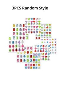 11 piezas de pegatinas de diamante de imitación autoadhesivas, en formas y tamaños surtidos, adecuadas para manualidades, decoraciones brillantes, maquillaje, artesanías y decoraciones, aplicables para manualidades, arte corporal, arte de uñas, eventos de maquillaje, etc. - Multicolor - Ver 10
