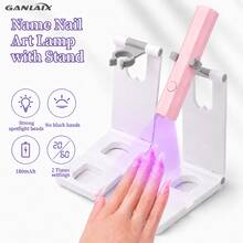 GANLAIX 迷你USB美甲灯，LED/UV美甲凝胶固化灯，便携式速干美甲烘干机带支架 - 彩色 - 查看 3