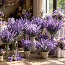 3pcs Artificial Lavender Flowers, UV-Resistant Design No Watering Needed, Suitable For Indoor Living Room Planter Filler, Outdoor Porch Hanging Basket, Window Sill Decor, Entryway Tabletop Vase Insert, Realistic Lavender Home Greenery Decor - Purple - View 8