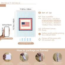 1 pezzo Quadro da parete in tela con bandiera americana in stile rustico, opera d'arte stampabile con bandiera americana in stile accademico, motivo a bandiera USA per il 4 luglio, decorazione americana, quadro su tela, arte con ragazza di moda, opera d'arte con citazione ispirazionale, decorazione per la casa, tela appesa - A - Visualizzare 12