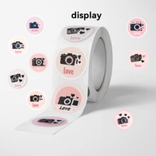 JOERBABU the little kangaroo Bobbie 502pcs/Roll Camera LOVE Pattern Stickers, 10 Assorted Designs, Christmas Gift Wrapping Labels, Scrapbook Stickers, Planner Gift Wrapping, Paper Craft Decoration, Party Gifts, Gift Box Decoration & Reward Stickers - Multicolor - View 6