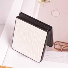 CHOKBODY Glossy Textured Luxurious Style Crocodile Pattern Faux Leather Folding Phone Case Compatible With Samsung Galaxy Z Flip 8/7/7FE/6/5/4 5G Foldable Phone Protective Cover - White - View 9