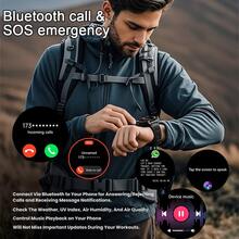 Reloj Inteligente Deportivo Para Hombres, Seguimiento Gps Militar, Pantalla Amoled De 1,43 Pulgadas, Llamada Bluetooth, 10 Atm, - Malla plateada - Ver 7