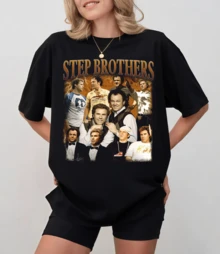 Counterfeit Retro Step Brothers Movie T-Shirt - Black - View 6