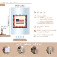 1 pezzo Quadro da parete in tela con bandiera americana in stile rustico, opera d'arte stampabile con bandiera americana in stile accademico, motivo a bandiera USA per il 4 luglio, decorazione americana, quadro su tela, arte con ragazza di moda, opera d'arte con citazione ispirazionale, decorazione per la casa, tela appesa - A - Visualizzare 15