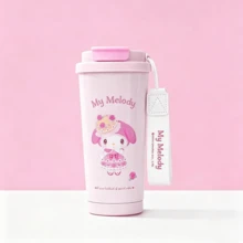 Miniso Sanrio 保溫馬克杯 不鏽鋼旅行杯 可愛卡通 Hello Kitty Kuromi My Melody Cinnamoroll 雙飲吸管杯 水瓶 保溫保冷 飲具 520ml/17.59oz - 彩色 - 查看 14