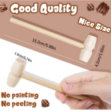5件/10件/15件/20件/30件/36件/50件迷你木槌，多用途木錘，適用於巧克力、木工手工、敲開龍蝦，附紅色緞帶，生日與婚禮派對小禮物，情人節禮物，手工與派對遊戲道具 - 黃色 - 查看 6