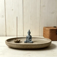 1pc Southeast Asian Thai Mini Buddha Statue, Gray Resin Zen Meditation Figurine, Suitable For Home Decor, Yoga Studio, Altar, Office Desk - Multicolor - View 9