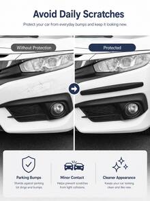 Tira universal anti-colisión para parachoques de automóvil, pegatina protectora anti-arañazos para la carrocería del auto, protector de goma ensanchado resistente al desgaste, decoración anti-rozamiento para el labio delantero - A - Ver 8