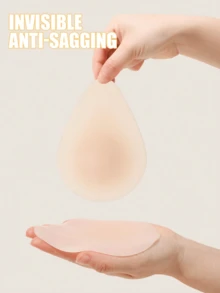 Summer Ultra-Thin Elastic Silicone Nipple Covers, Invisible Bra, Women's Lingerie, Strapless Bra, Elastic Bra, Lift Breast, Anti-Sagging, Suitable For Wedding Dress, Formal Evening Gown, Dress, Bikini, Swimsuit - Apricot - View 5