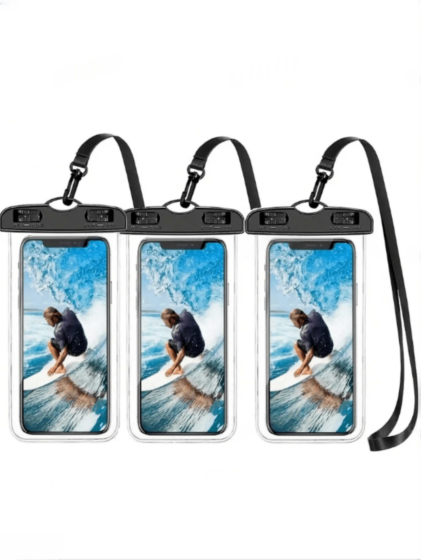 3pcs Waterproof Phone Pouch, Waterproof Phone Dry Bag, Compatible With IPhone 15/14/13 Pro Max Plus, Supports Up To 7.0 Inch Large Screen Waterproof Protective Case - Multicolor - View 1