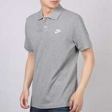 Nike Sportswear 純色Logo休閒運動翻領短袖Polo衫 男款 - 灰色 - 查看 6