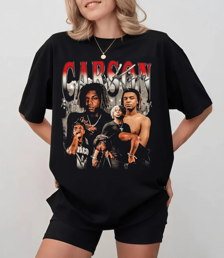 Vintage Bootleg Ken Carson Opium Rage Rap T-Shirt From The 90s, Retro Hip-Hop Style - Black - View 1