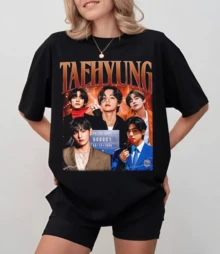 Taehyung Vintage V K-Pop Retro 90s Bootleg T-Shirt Gift For BTSS Fans Unisex Sweatshirt - Black - View 9