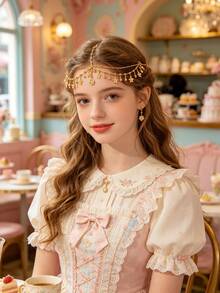 Girl's Luxury Bridal Headchain, Fashionable Bohemian Style Wedding Hair Accessories, Gold Color Hair Jewelry, Girls School Supplies, Jewelry - Multicolor - View 2