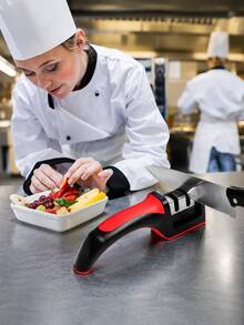 3/4 Stages Handheld Knife Sharpener, Multi Purpose Fast Sharpening Tool Non-Slip Base Design, Essential Kitchen Knives Accessory Gadget For Home Use - Multicolor - View 2