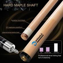 58 Inch Maple Wood Billiard Cue, 12.75mm Brown Leather Tip, Adjustable Weight Exquisite Grip, Carron Billiard Sports Equipment - Multicolor - View 5