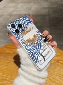 Transparent Card Holder Phone Case With Sun And Wave Print, Supports Card Insertion, TPU Soft Shell With Precise Cutouts And Anti-Fall Corners, Compatible With IPhone 15 Pro Max, 14 Plus, 13 Pro Max, 12, 11, 7G, 7P, IX, XR, XS Max, 11, 12, 13, 14, 15, 16, 15 Pro, 15 Plus, 15 Pro Max, 7 Plus, 8 Plus, X, XS Max, XR, 11 Pro, 12 Pro, 13 Pro, 14 Pro, 12 Mini, 13 Mini, 17, 17 Pro Max, Shockproof, Scratch-Resistant, Valentine's Day Gift - Clear - View 3