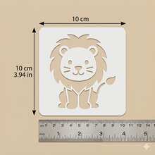 9 piezas Plantilla de pintura de animales lindos, herramienta de pintura lavable de 10 cm para educación temprana, adecuada para papel, tela, madera y creación DIY - Conjuntos - Ver 6