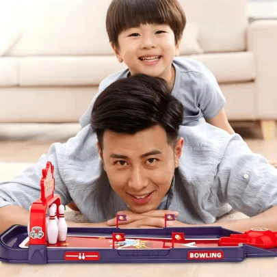 Jeu de bowling et de football de catapulte de bureau, jouet de compétition sportive de table à deux joueurs, cadeau éducatif et interactif pour les garçons et les filles