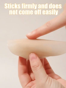 Summer Ultra-Thin Elastic Silicone Nipple Covers, Invisible Bra, Women's Lingerie, Strapless Bra, Elastic Bra, Lift Breast, Anti-Sagging, Suitable For Wedding Dress, Formal Evening Gown, Dress, Bikini, Swimsuit - Apricot - View 2