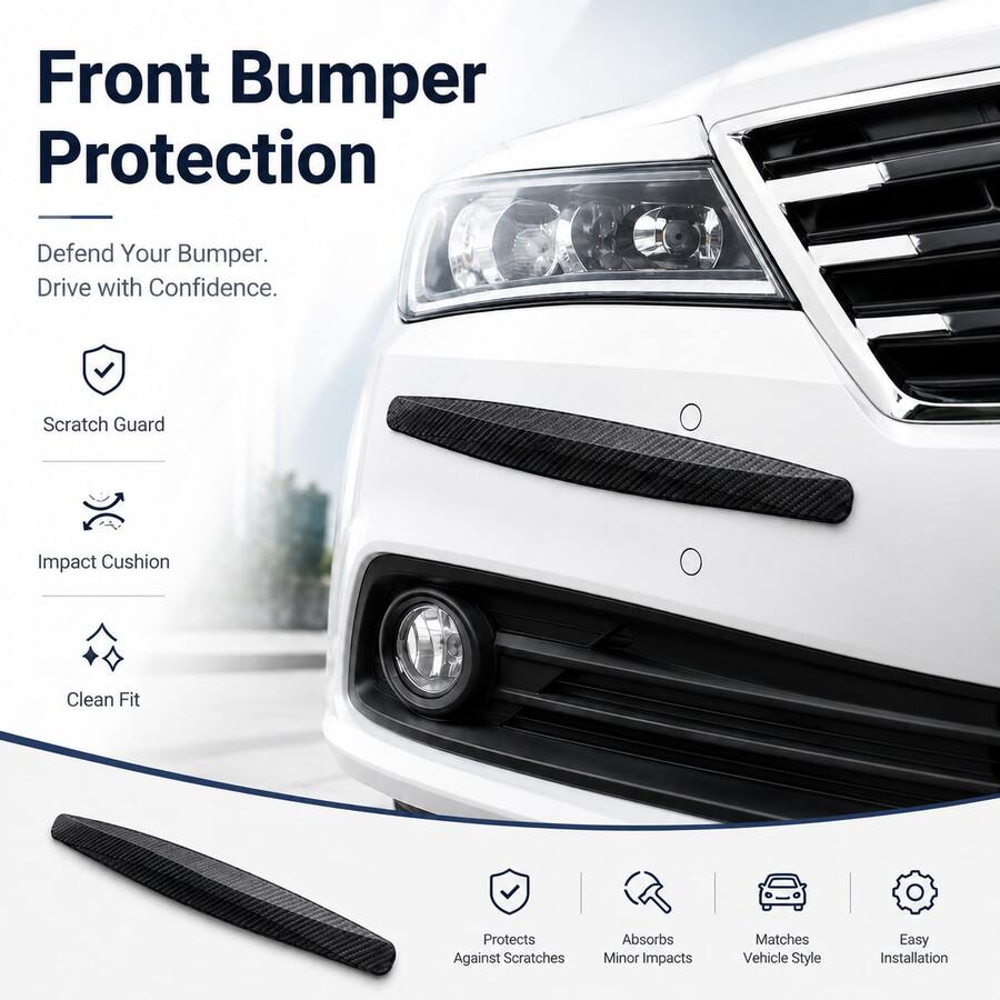 Tira universal anti-colisión para parachoques de automóvil, pegatina protectora anti-arañazos para la carrocería del auto, protector de goma ensanchado resistente al desgaste, decoración anti-rozamiento para el labio delantero - A - Ver 1