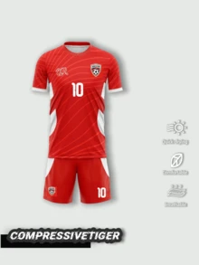 2pcs/Set Customized 2026 Switzerland Home Soccer Jersey And Shorts Set, Red Wave Pattern, Customizable Name And Number Sports - Red - View 2