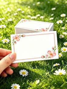 50 piezas Tarjetas en blanco con forma de corazón minimalistas, Tarjetas de mensaje florales en blanco, Tarjetas de felicitación en blanco con borde de acuarela de flores y corazones rosas, Tarjetas de bendición manuscritas, Impulsor de estado de ánimo, Expresión sincera, Adecuado para cualquier ocasión, Tarjetas de cartera, Tarjetas de presentación, Tarjetas de felicitación blancas, Regalos para maestros, Temporada de graduación, Día de la Madre - tarjeta - Ver 2