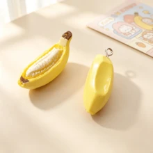 5/10pcs Resin Simulated Banana Pendant, Brooch, Earrings, Necklace, Bracelet, Jewelry Making Materials, DIY Handcraft Parts - Keychain, Keyring, Wallet Charm, Bag Charm, Phone Charm, Various Miniature Accessories - Multicolor - View 4