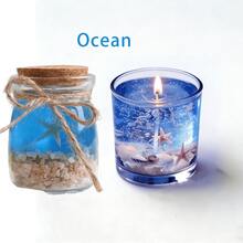 Ocean Scented Candle With Real Sand, Stones, Starfish And Seashells, Creates Ambiance, Gifts For Valentine's Day, Couples, Women, Girls, Wedding, Room Decor, Friends, Graduation, Birthday, Mother's Day, Home Decor, Birthday Decor, Fragrance: Ocean Breeze - Multicolor - View 18