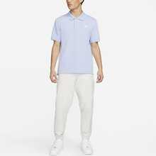 Nike Sportswear Solid Color Logo Casual Sports Polo Shirt With Lapel Short Sleeve For Men - Baby Blue - View 4