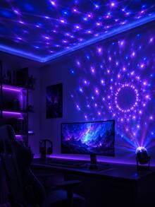 [Lámpara de decoración de habitación] Luz de ambiente de proyección de estrellas multicolor tipo soporte, adecuada para dormitorio, mesita de noche, dormitorio, sala de estar y decoración del hogar - Multicolor - Ver 11